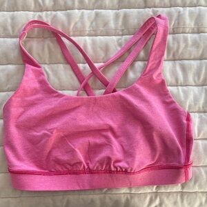 Lululemon Strappy Back Athletic Sports Bra in Pink